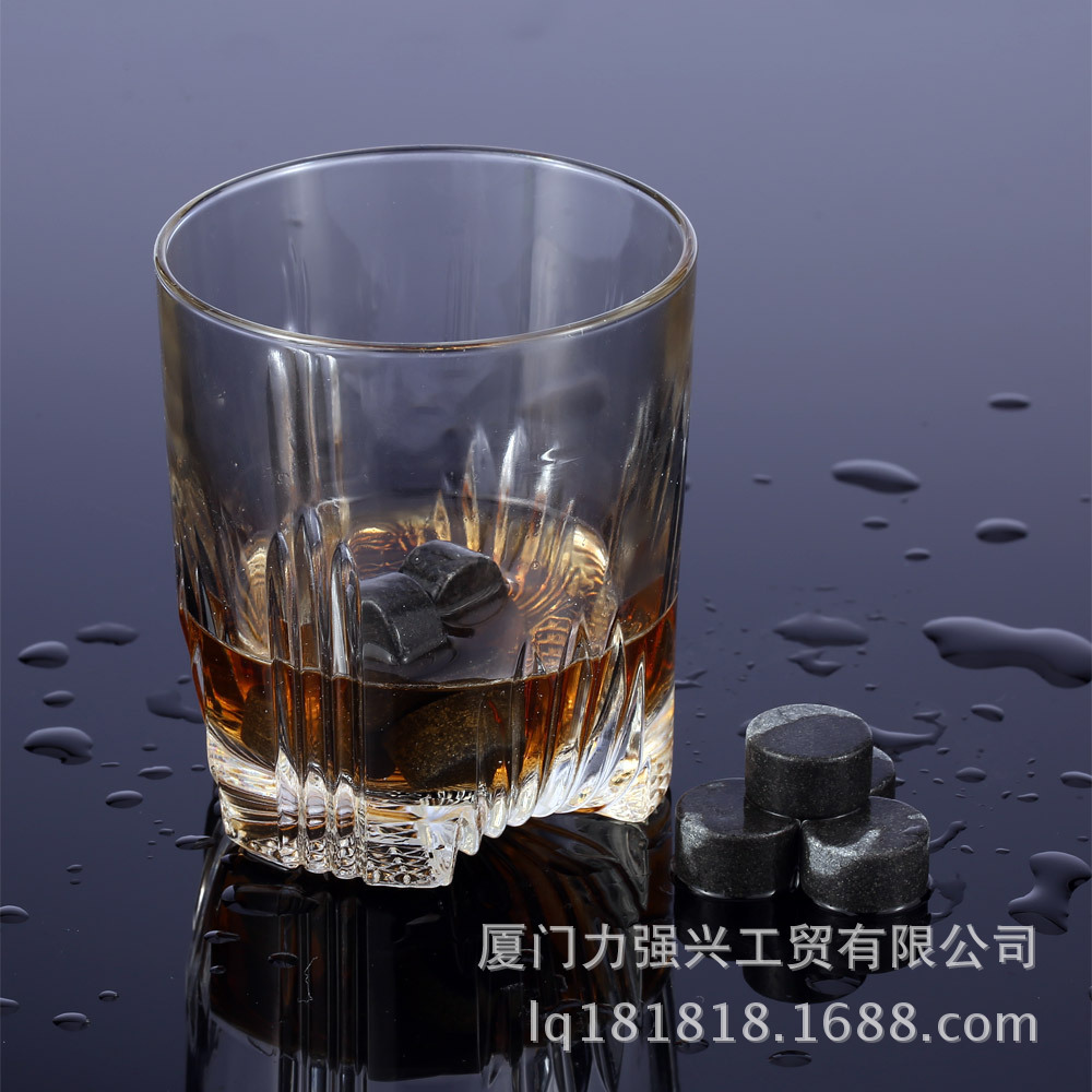 圆形威士忌石头冰块 石头冰块  圆形冰爽石，9个一套 冰酒石