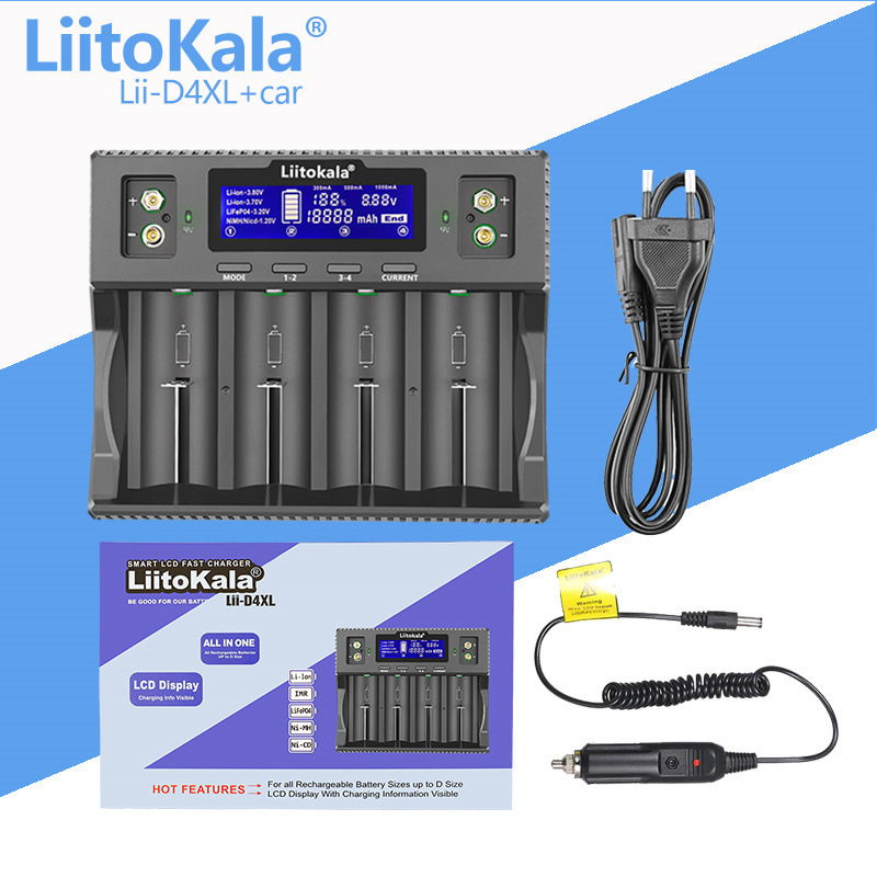 Wholesale of Liito Kala Lii-D4XL+car 18650/2170/26650 3.7V/3.2V chargers