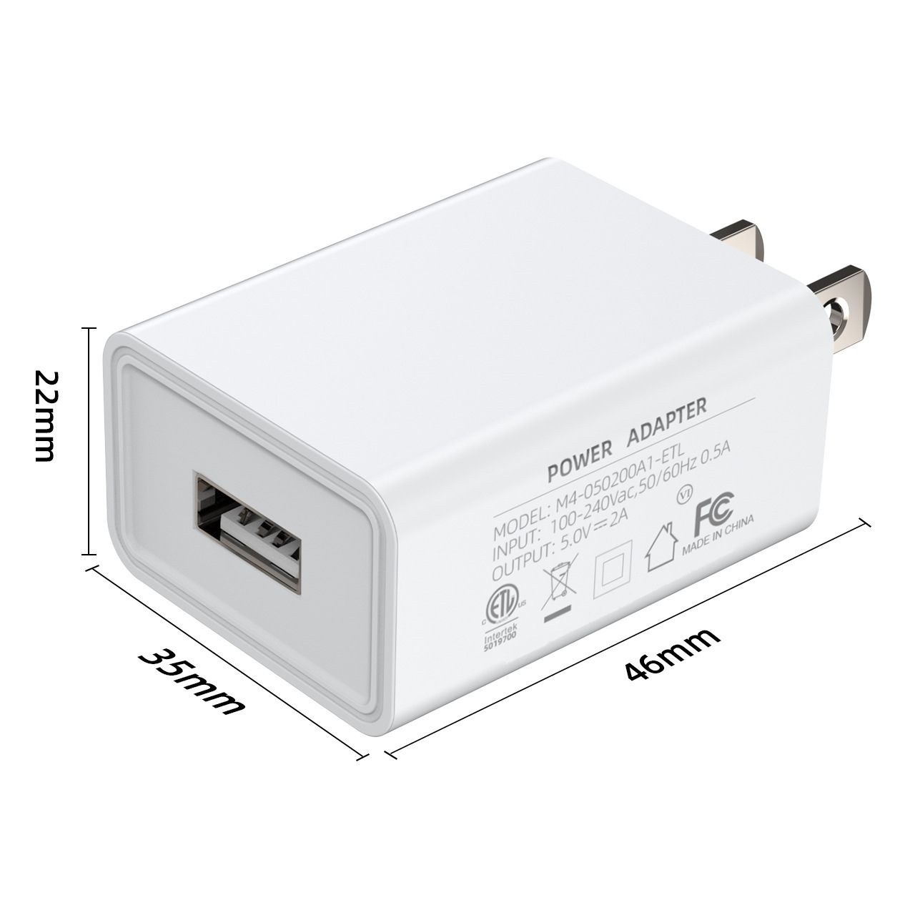 Tuỳ biến chéo tùy chỉnh 5v2a United States sạc FCC/ETL chứng nhận điện thoại nhanh Usb