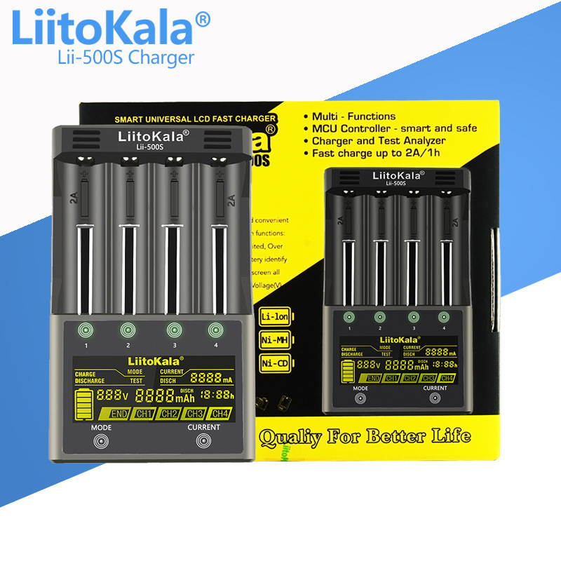 Liito Kala li-500S LCD LCD LCD display screen Lithium battery chargers Touch screen detectable capacity