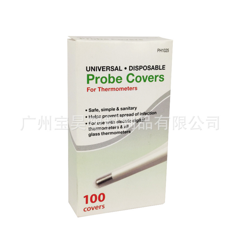 Bộ danh mục đóng gói tiếng Anh xuyên biên giới của FDA Bộ bảo vệ màng mỏng nhiệt kế điện tử dùng một lần Bộ nhiệt kế