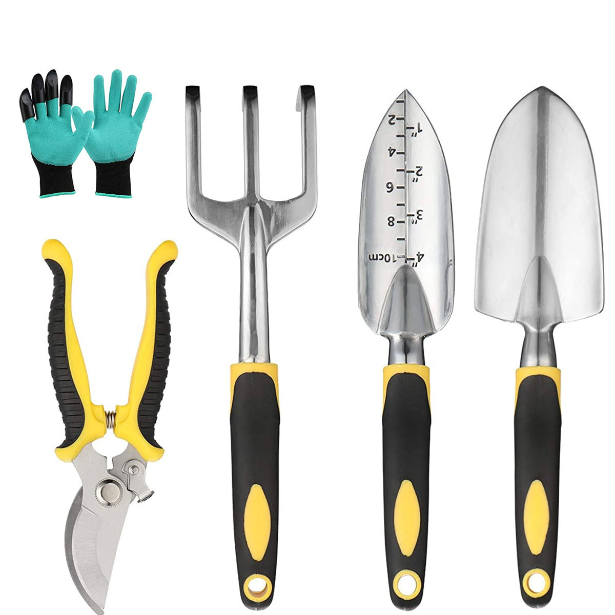 tiếp thị trực tiếp, công cụ làm vườn, công cụ làm vườn hợp kim aluminium, năm cặp cào cào, hoa đóng dấu sắt.