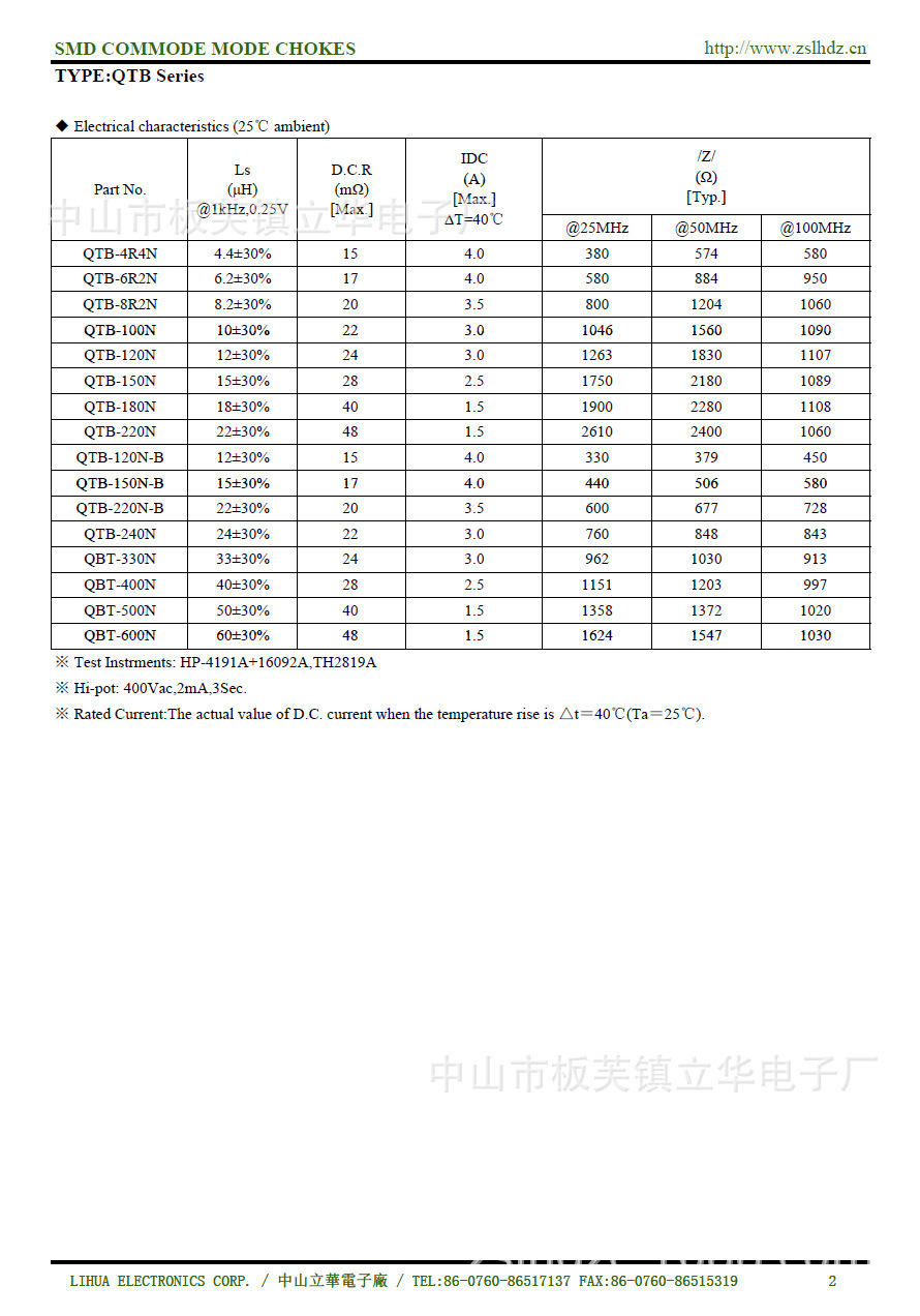 插件式共模電感，阻抗共模電感Feature and application