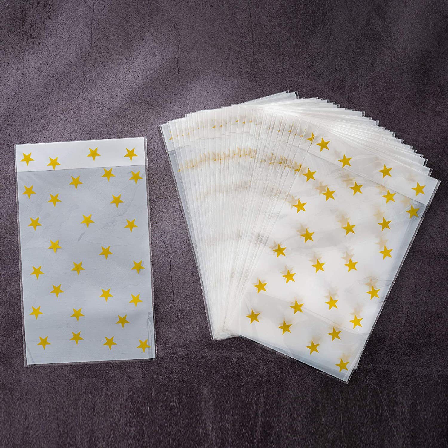 Prop printing gold star transparency bag plastic bags