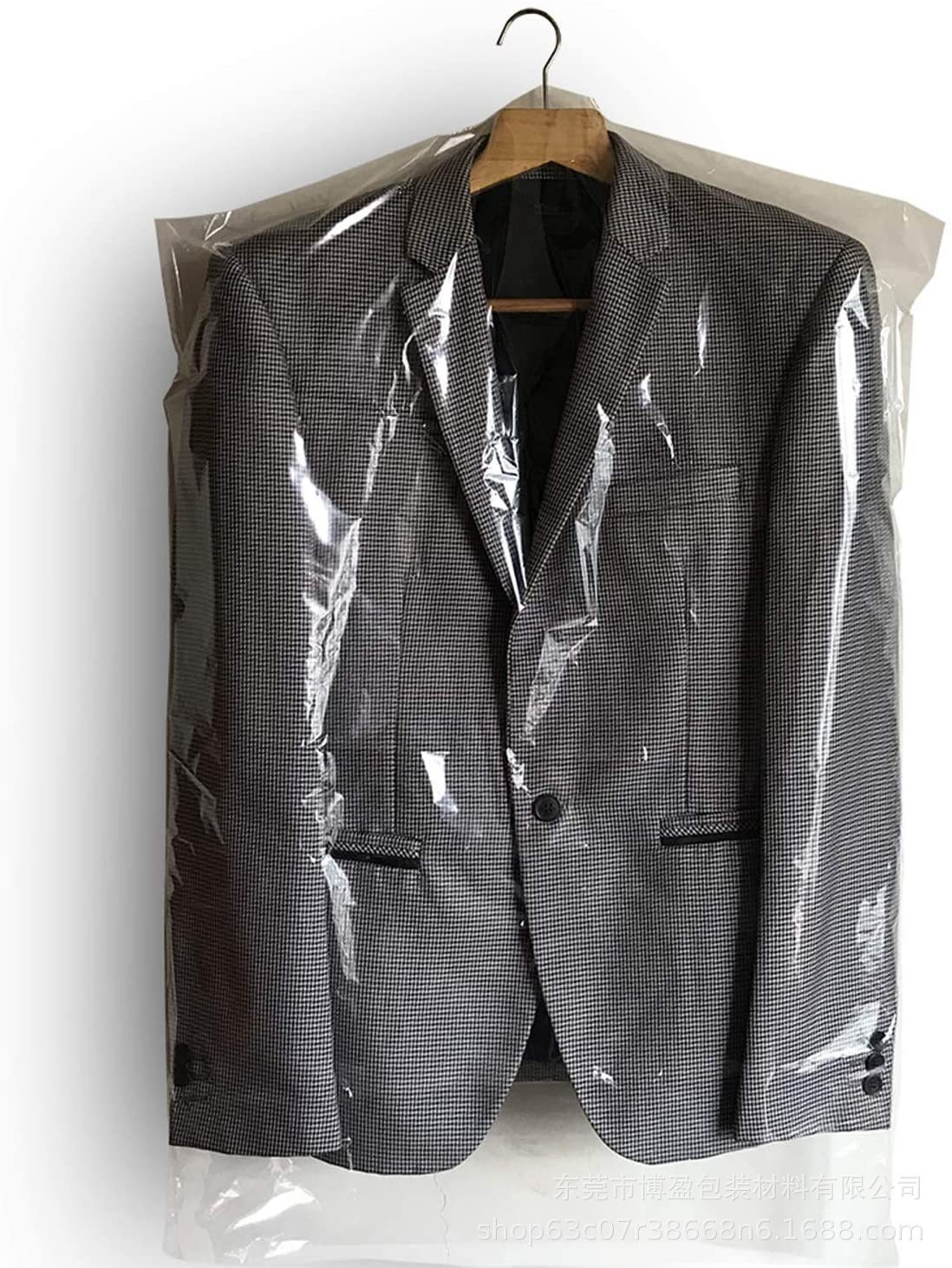 PE high-transparent, high-sized hotel dry-cleaning bag, high-class suit-covered dustproof bag