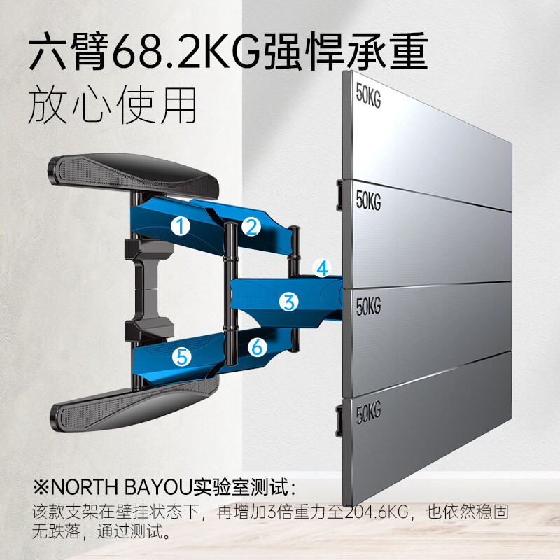 NB P65電視支架壁掛大屏電視掛架伸縮支架旋轉掛牆架通用55-85寸