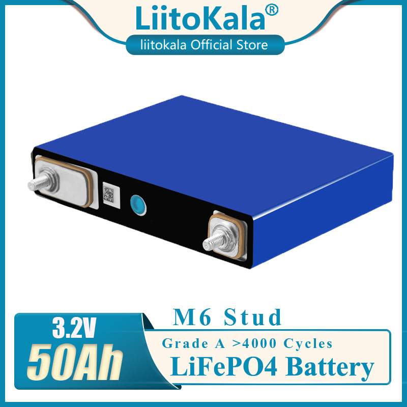 Pin LiitoKala 3.2V 50ah Lithium phosphate vỏ nhôm monome lớn