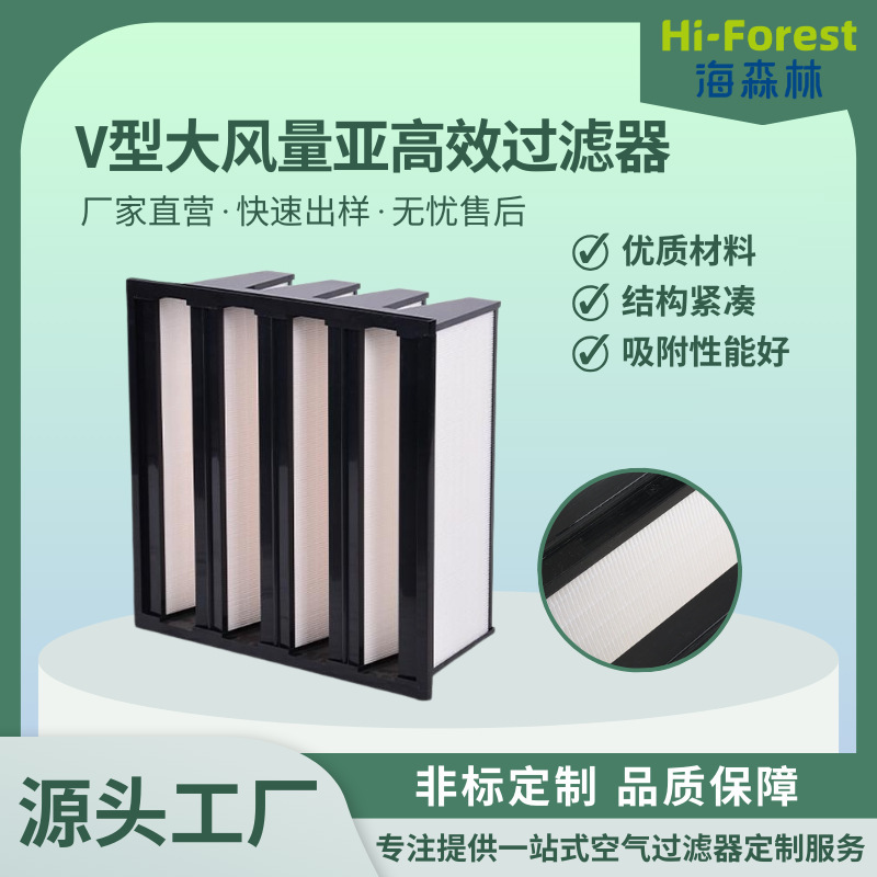 Plant combination V high-efficiency filter W, big wind-purification air filter