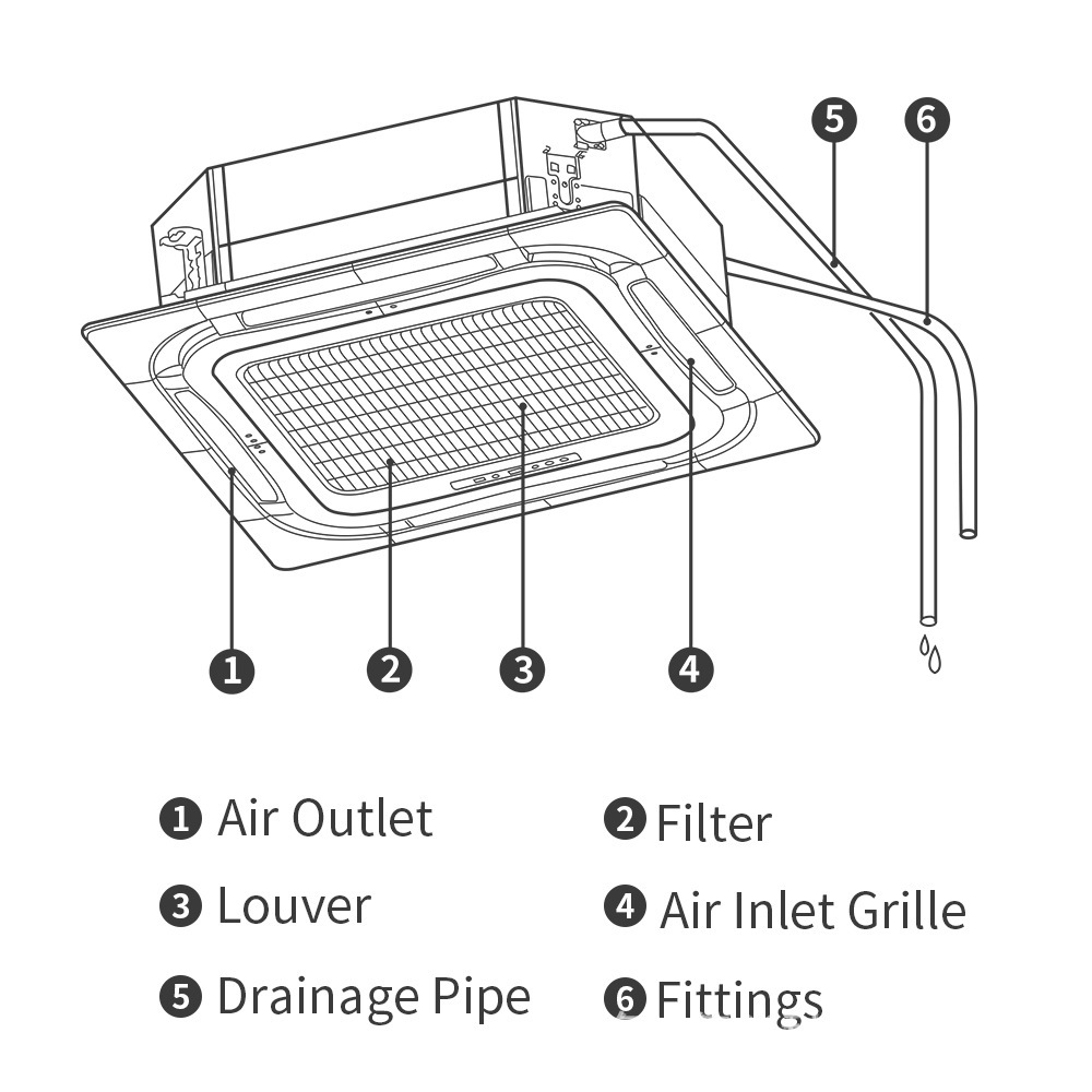 商用工程一拖多聯機空調中央空調天花機一拖一 air conditioner