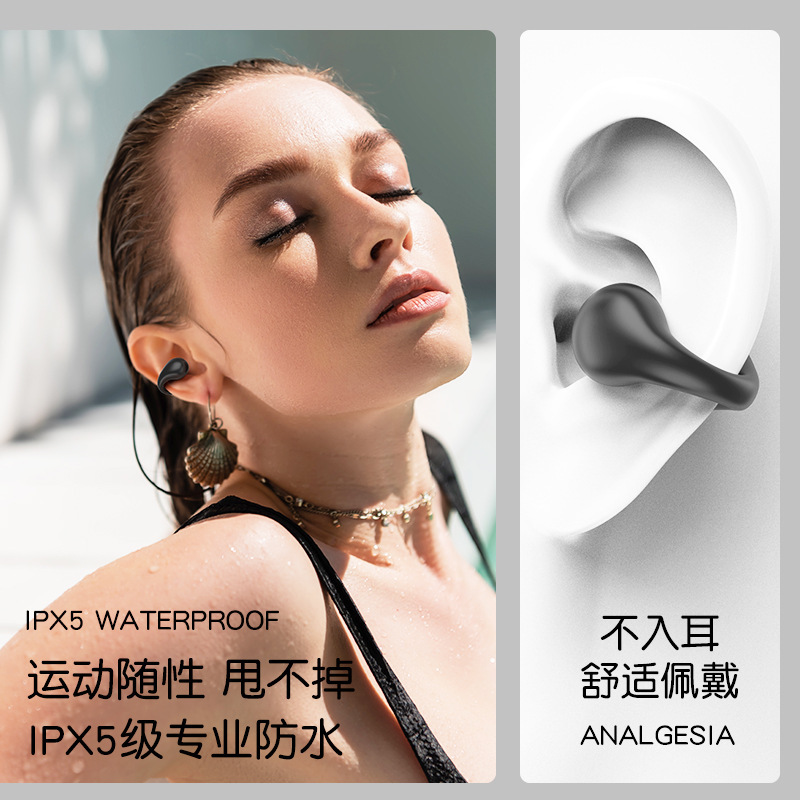 Khái niệm chuyển đổi xương mới năm 2023 tai nghe xanh răng xanh được mở, thực sự không dây và thoải mái.