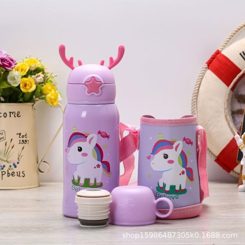 Boys and girls kindergarten super-cooked 316 Antler children's in-house fallproof cups with stainless steel warmer glasses