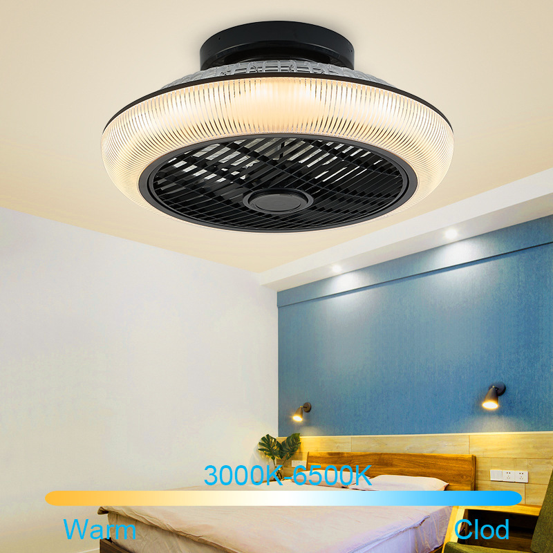 RGB-colored bedroom fan-house LED-snack-up light APP Bluetooth Invisible Fan