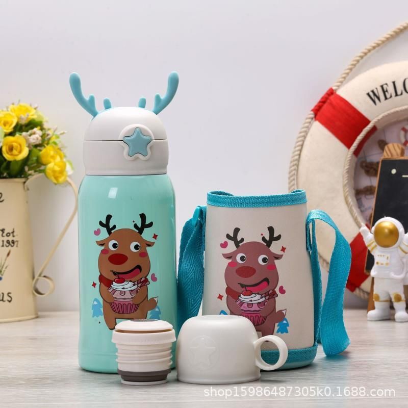 Boys and girls kindergarten super-cooked 316 Antler children's in-house fallproof cups with stainless steel warmer glasses