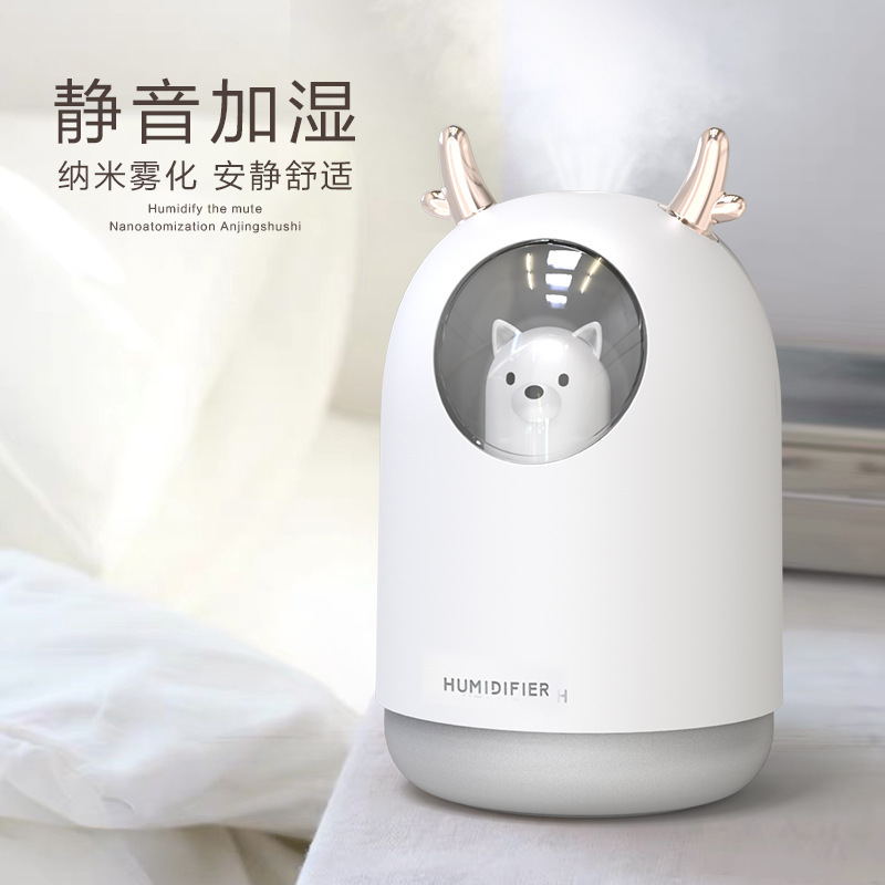 Một món quà cá nhân cho một con gấu nhỏ có máy khử ẩm trên bàn làm việc USB với thuốc bổ giảm thanh trong phòng ngủ.