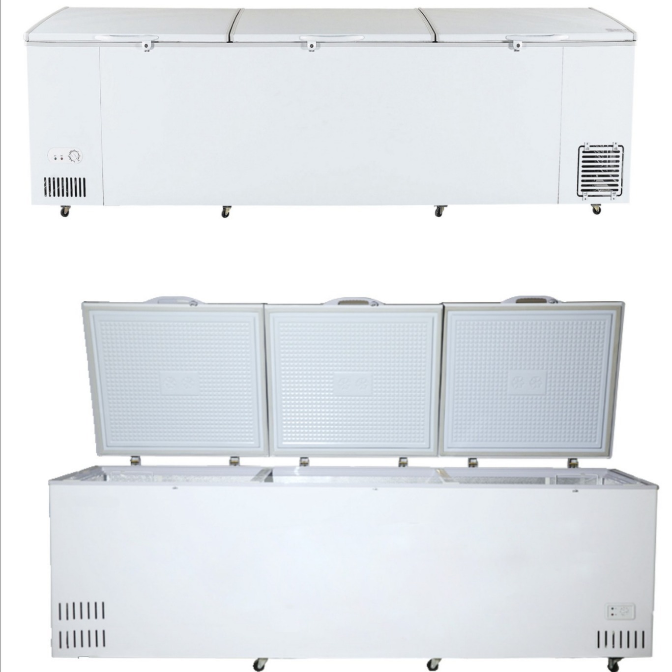 1125 litres of solar-powered straight-stream compressor refrigerator with icebox BD-1125 for commercial use