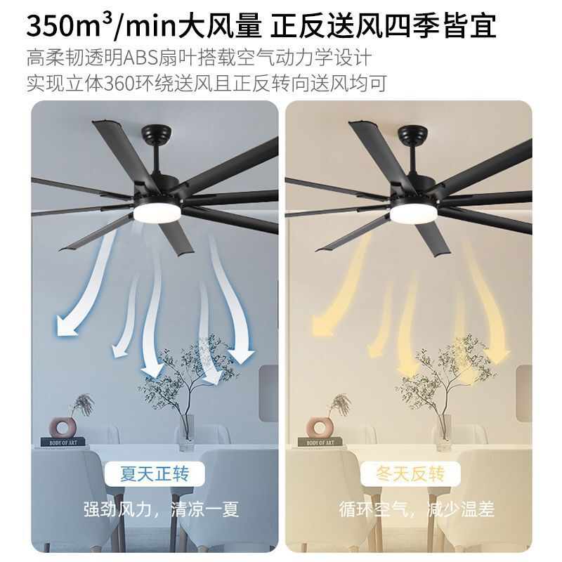 A modern commercial silent chandelier lamp for a large eight-leaf fan living room in foreign trade.