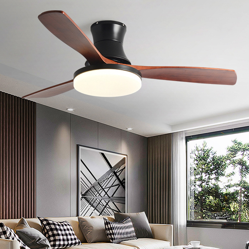 A ceiling chandelier plant in the living room with a modern, simple restaurant with a single fan light.