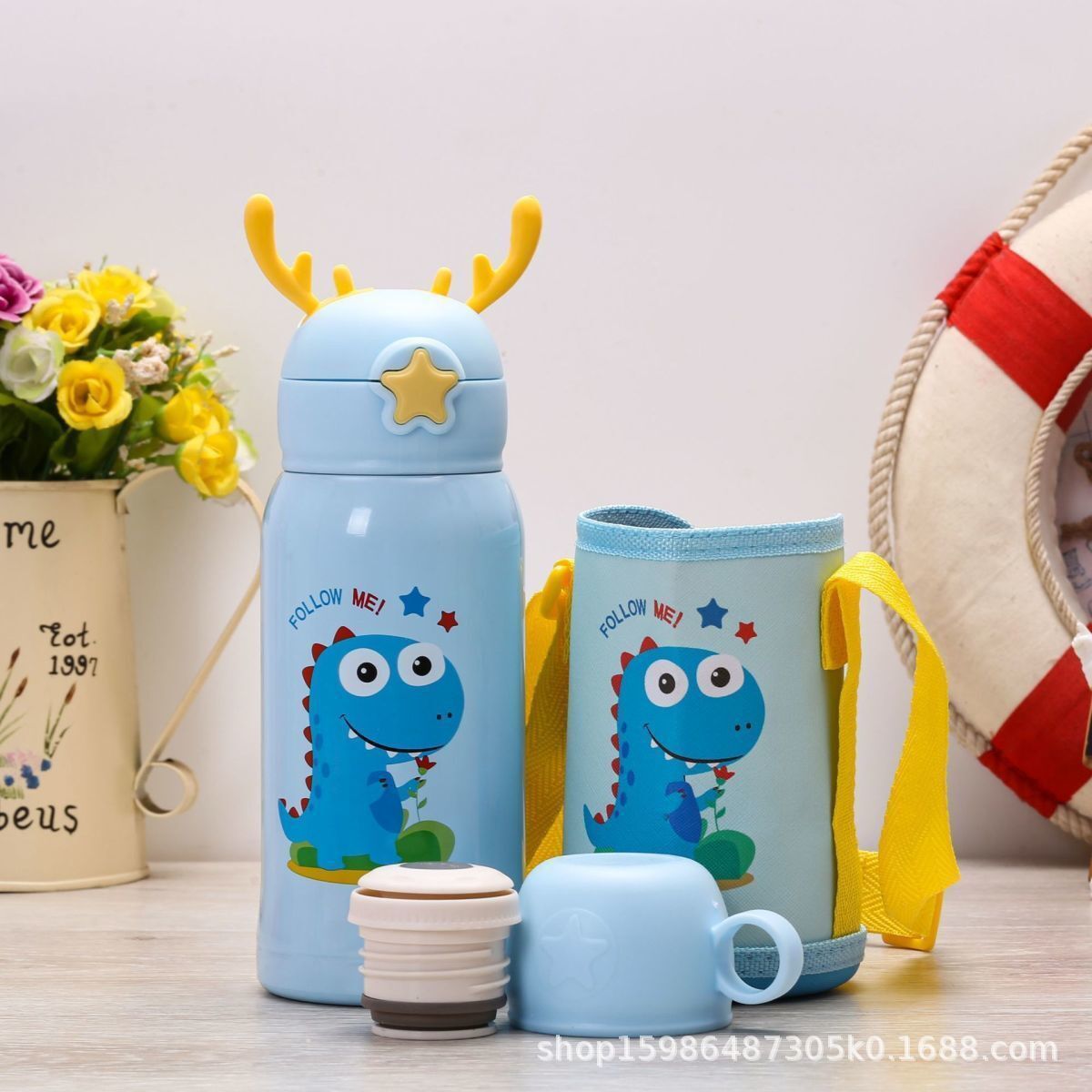Boys and girls kindergarten super-cooked 316 Antler children's in-house fallproof cups with stainless steel warmer glasses
