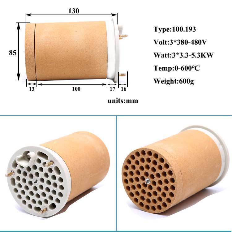 100.193 3*380V*3*480V 3*3.3KW-3*5.3KW แกนความร้อนเซรามิค