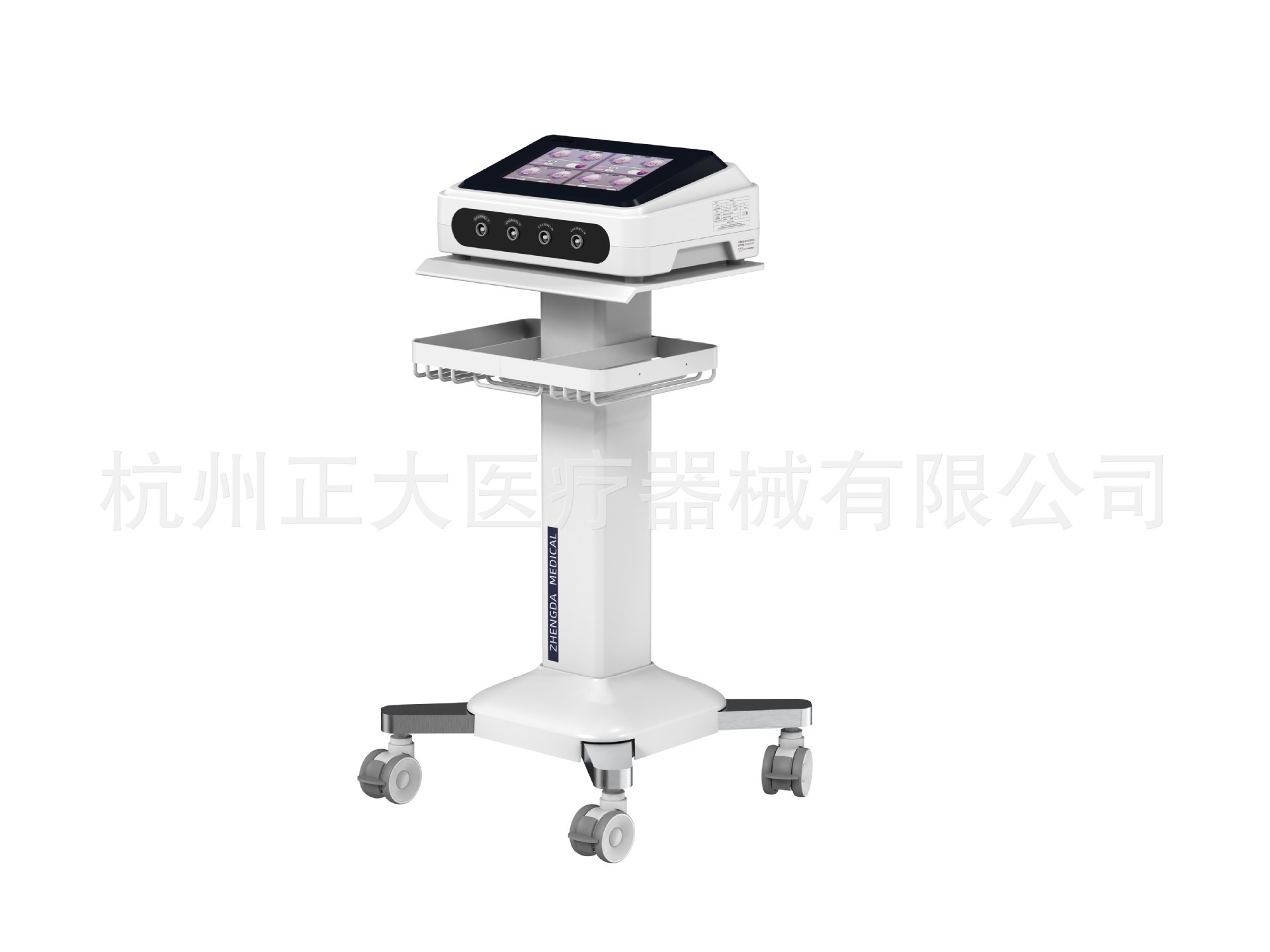 Medium frequency electrotherapy, thermal therapy, four interfaces.