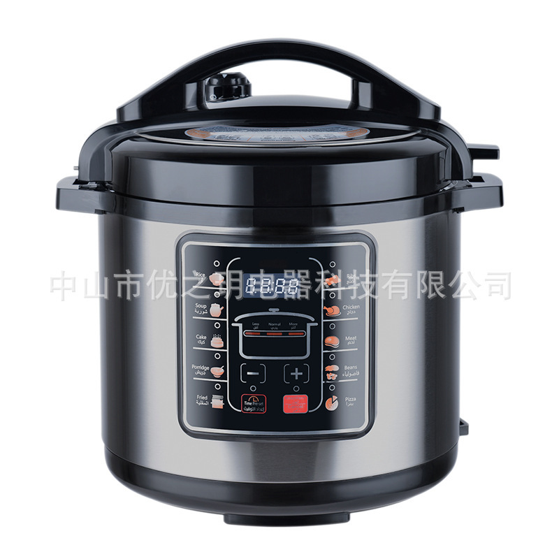 中東跨境外貿禮品智能110-220V 電壓力鍋英文高壓鍋大容量6L 8L