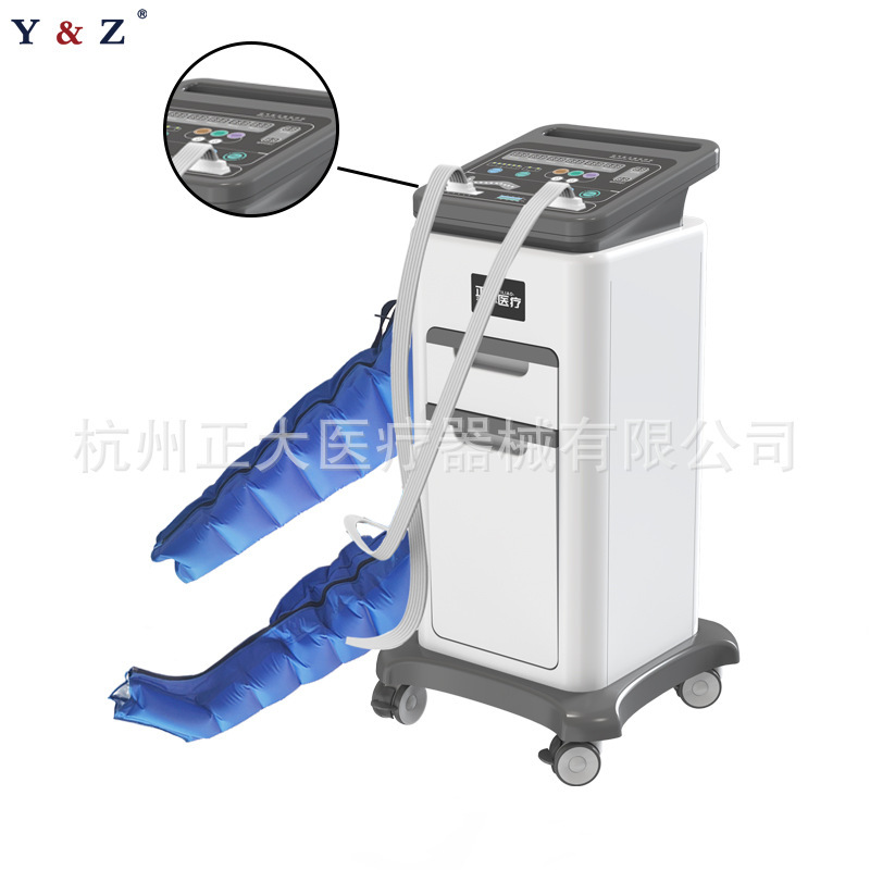 Air pressure-wave therapist, four limb blood circulation sequence compressor.