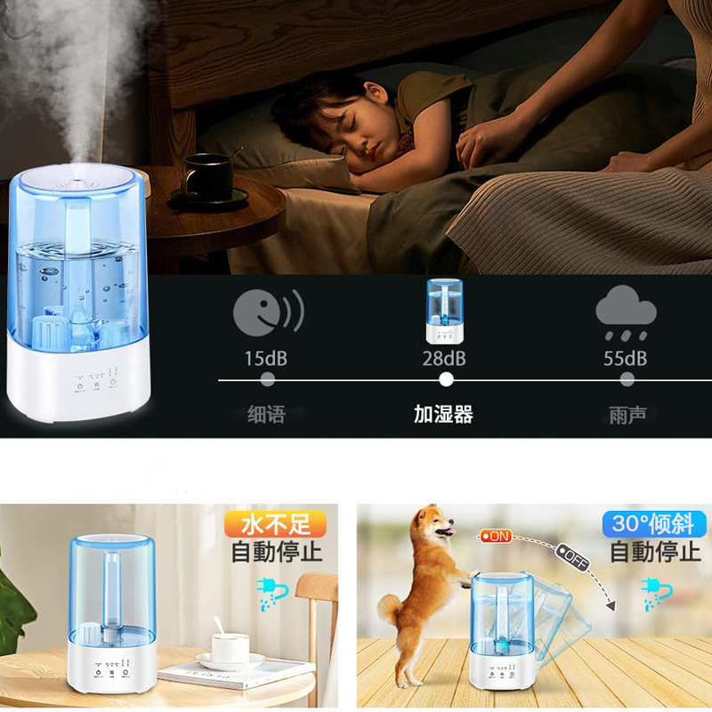 일본의 Amazon cross-border ultrasound air humidifier 데스크톱은 큰 양의 향기 밤 빛에 사용자 정의됩니다.