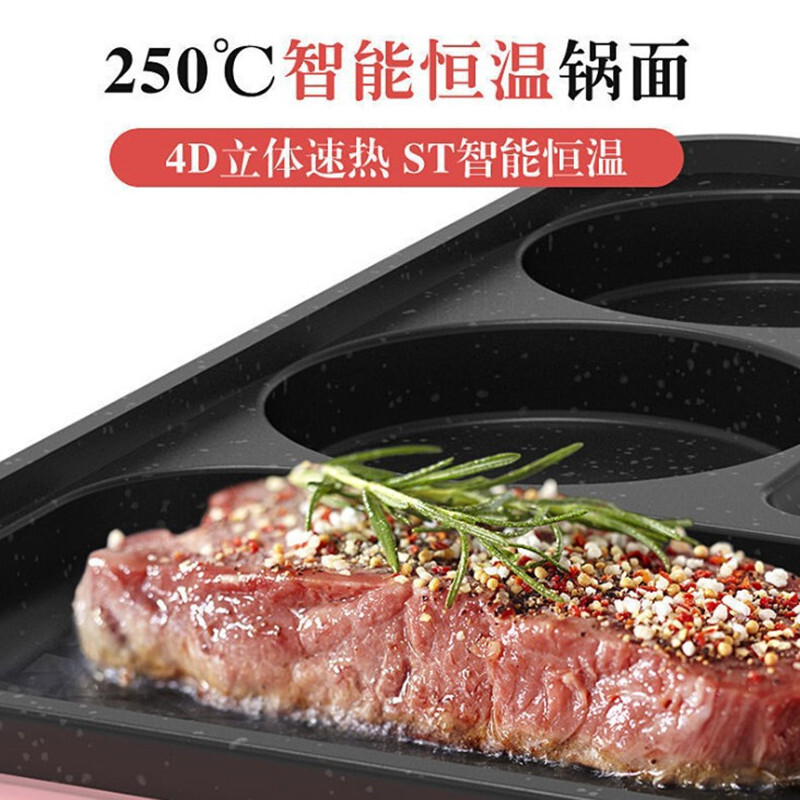 Bánh bơ-gơ trứng chiên chéo không có bánh nướng với bánh kếp và một ít thịt bò bốn lỗ.