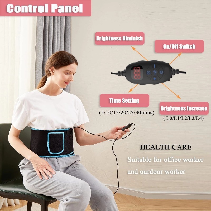 빨간 phototherapy 벨트 105 LED 사진 가열 허리 660 * 850 nm 적외선 가열 벨트