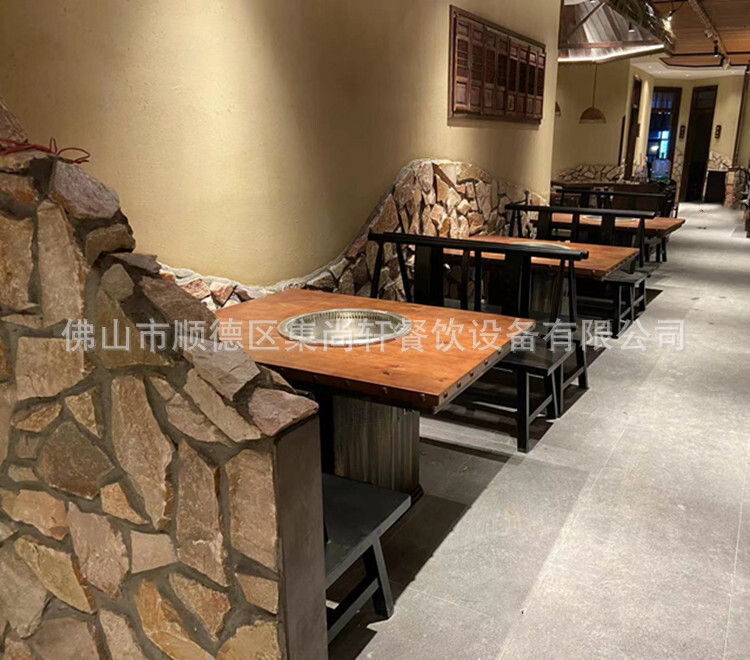 Pyrotechnic table, electromagnetic stove, one series of pans, tables and chairs with marble double pans, customized