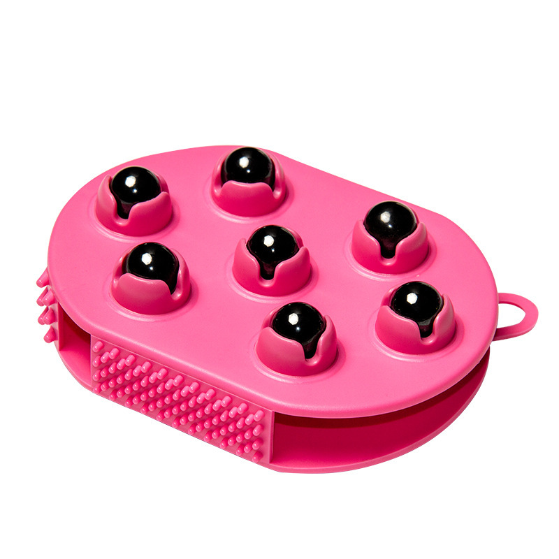 The body massage gloves, the magnet massager, the muscles on the legs of the shower gloves, the ball.