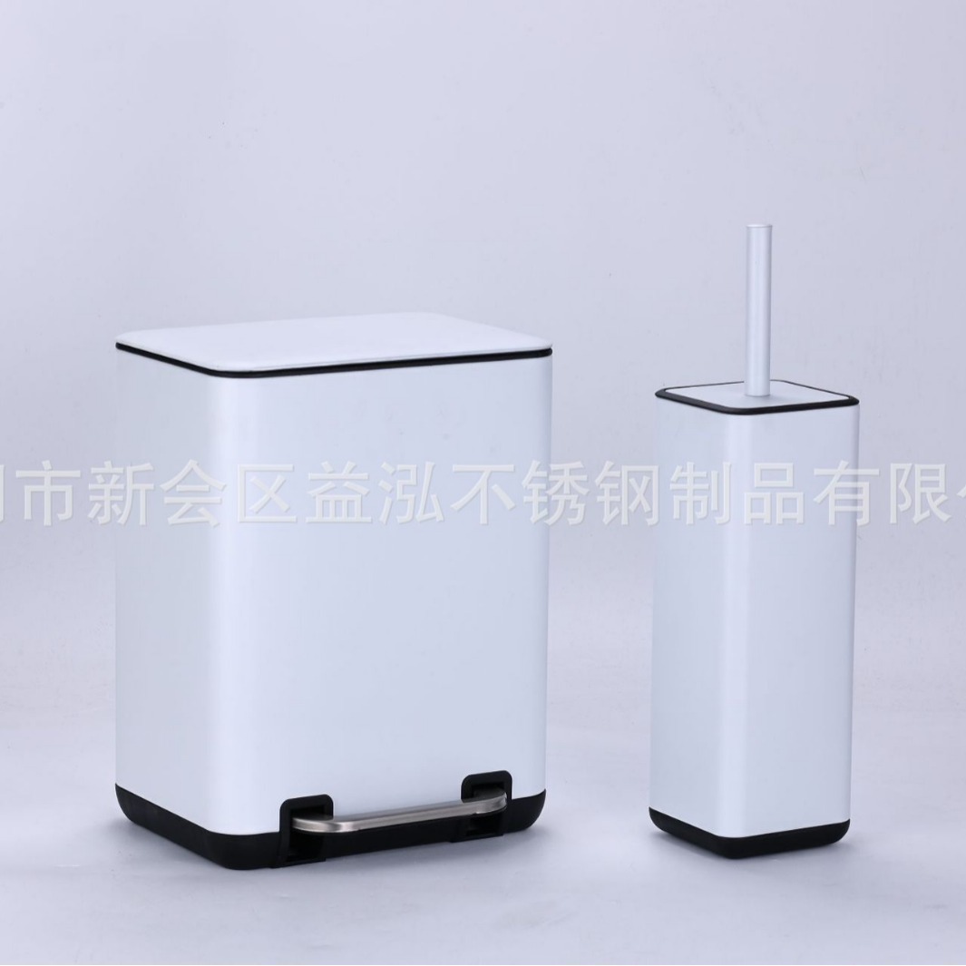 不锈钢方形垃圾桶脚踏型家用厨房办公欧式客厅静音缓降带盖垃圾桶