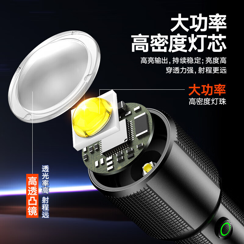 Đèn pin Philip SFL 2203 cực dài, với ánh sáng ngoài trời.