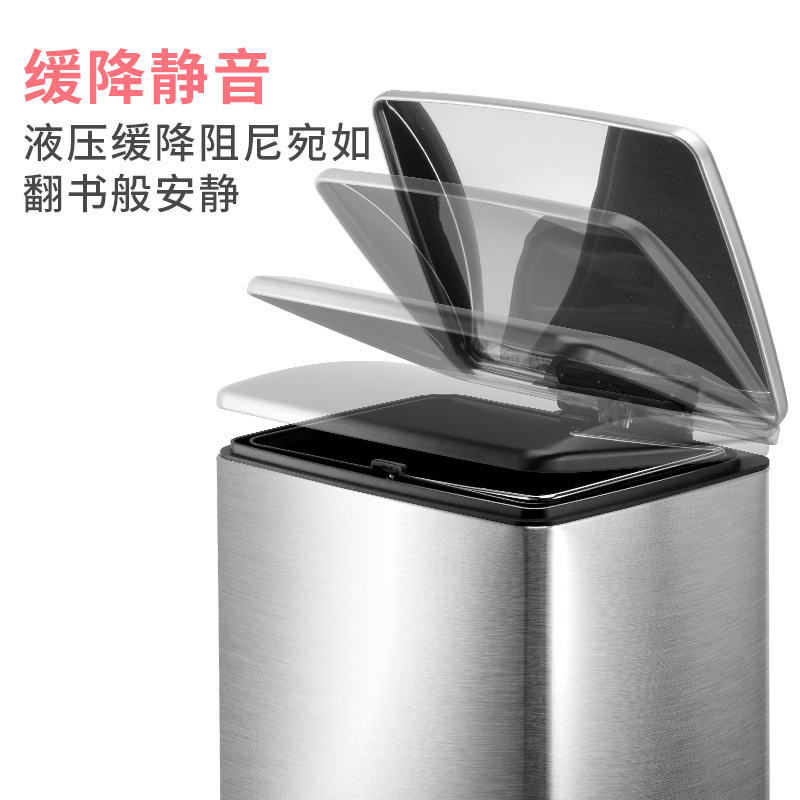 Thùng rác thép không gỉ xây 15L trong phòng khách của nhà bếp Châu Âu.