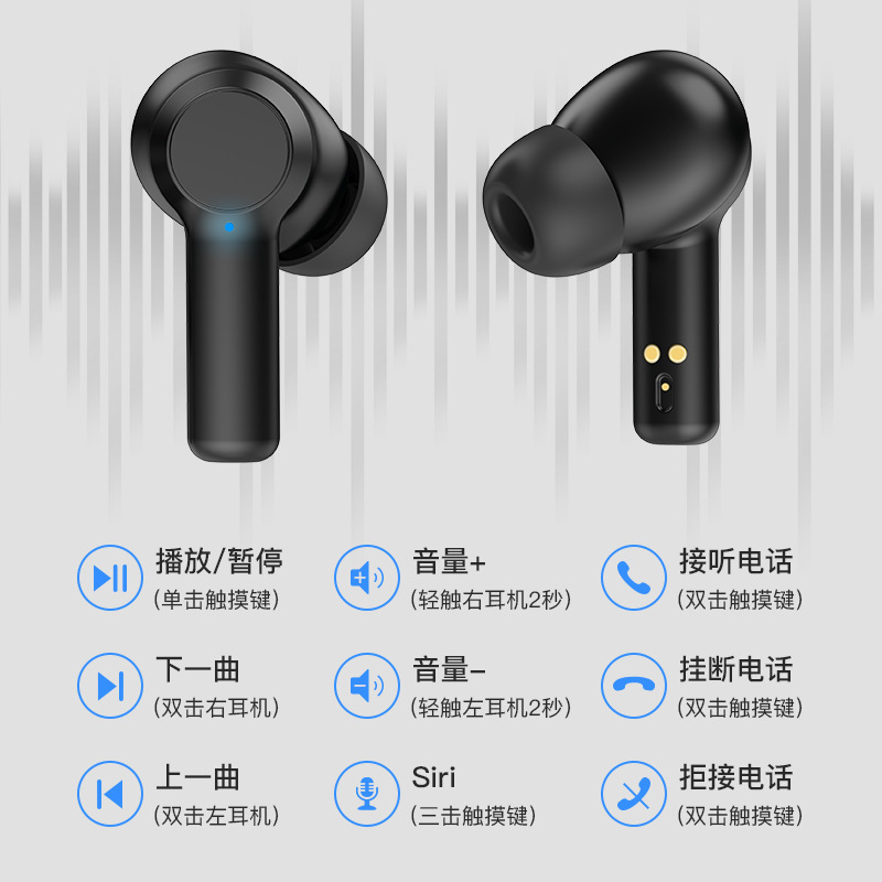 Tai nghe không dây W20 mẫu mới, nhét tai, tai nghe Bluetooth TWS stereo, chống ồn, ENC, có chức năng chống nước và chống ồn