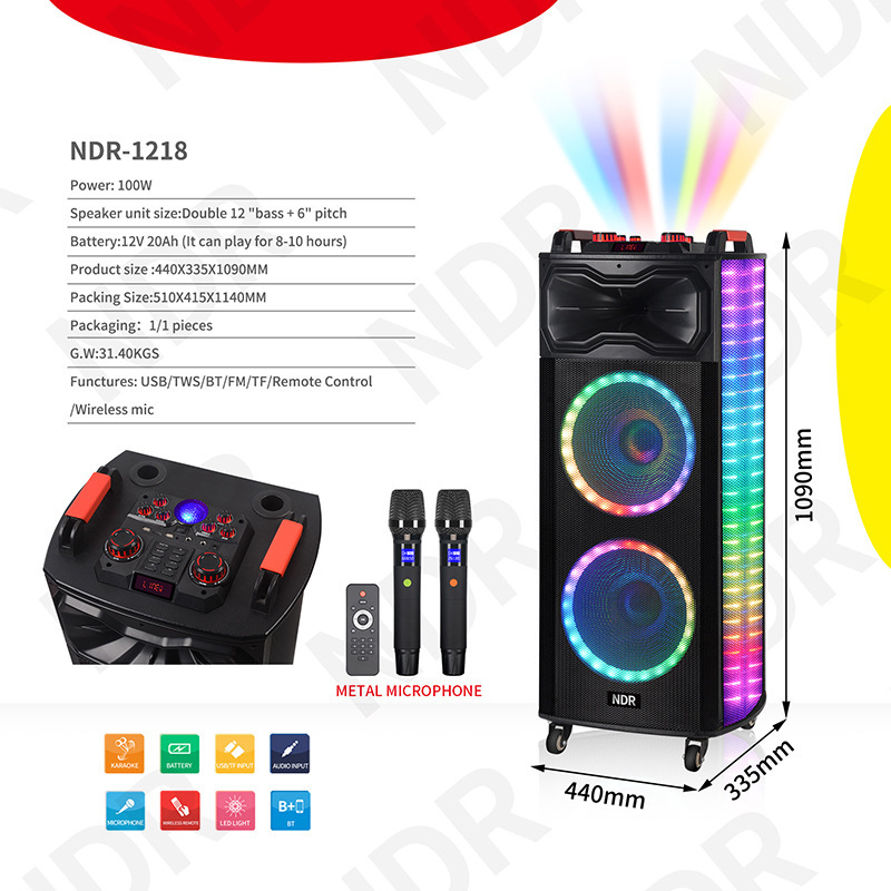 2 tá inch âm thanh của răng xanh bên ngoài nhà với quảng trường K- Down Lightbox với Super-heavy bass.