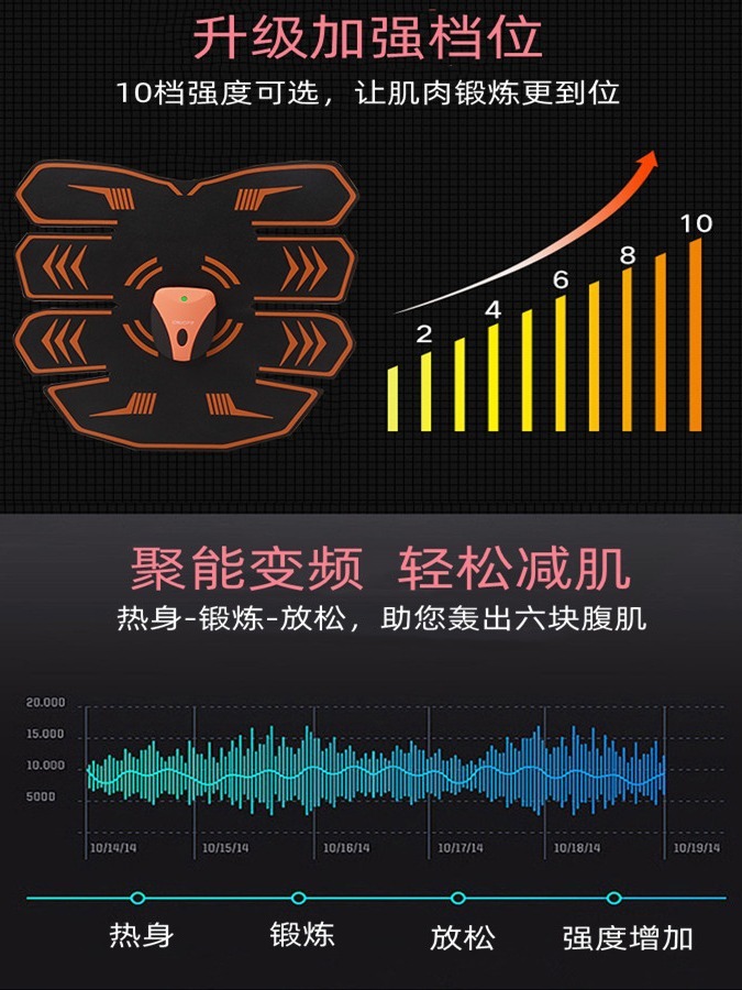 健腹儀充電遙控健腹器健腹貼黑科技EMS打造美麗身材智能款八腹貼