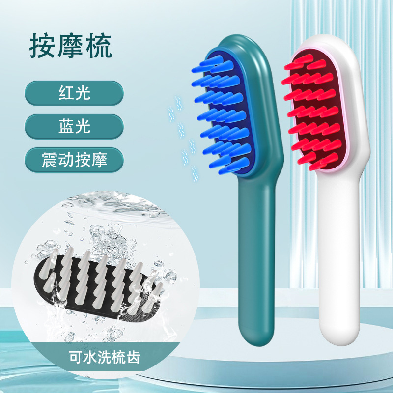 Red blue-light electric massage brushes across borders.