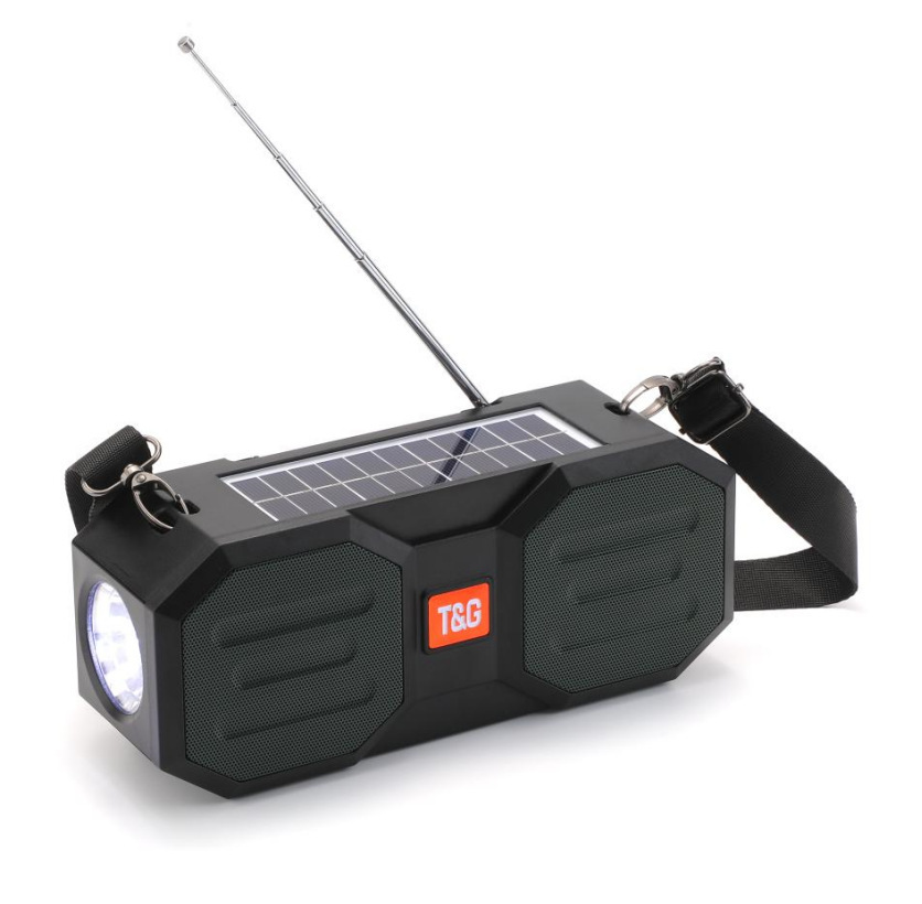 Loa Bluetooth đeo vai không dây tự sạc TT Solar hình vuông di động hai kênh Ultra Bass