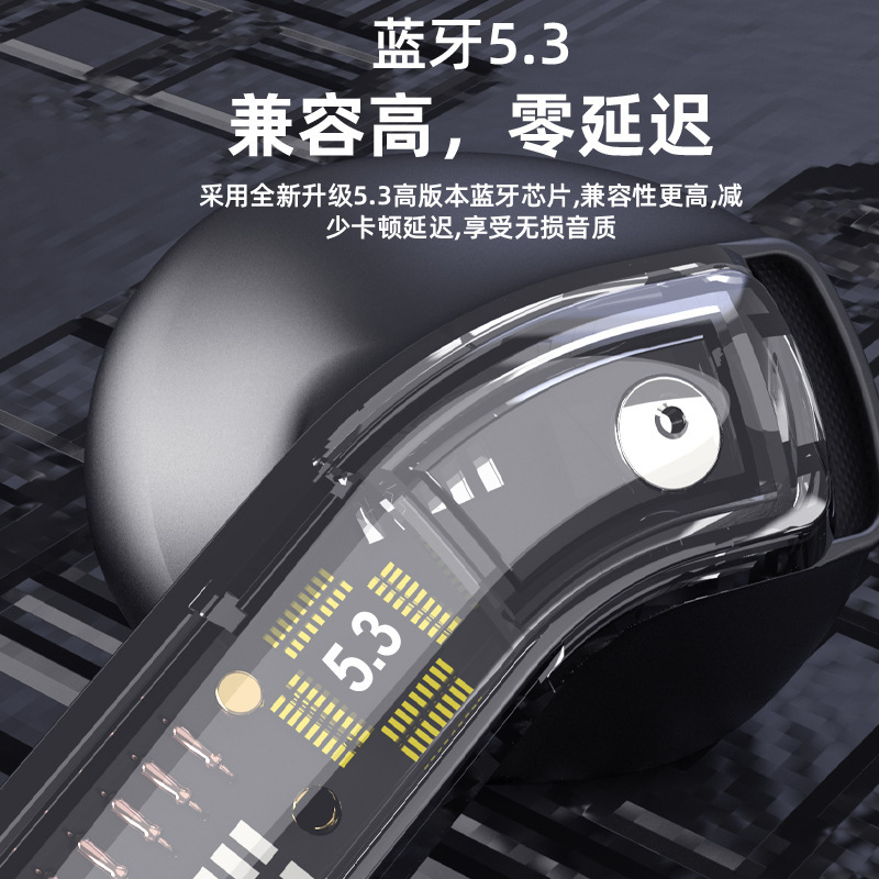 Mô hình cá nhân mới X3 không dây tai kép TWS trong suốt hàng giờ trong suốt với 5.3 điện thoại tai màu xanh