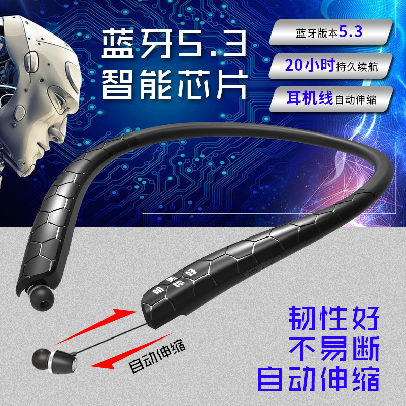 Tai nghe răng xanh kết nối với kích thước kết nối cổ.