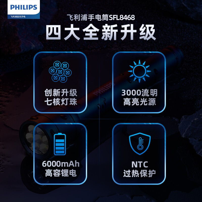 PHILIPS 3000 ánh sáng lấp lánh SFL8468 được sạc điện với nhau.
