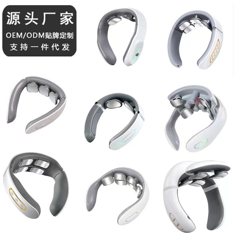 智能脈衝頸椎按摩儀新款脖子肩頸頸椎按摩揉捏熱敷理療頸部按摩器