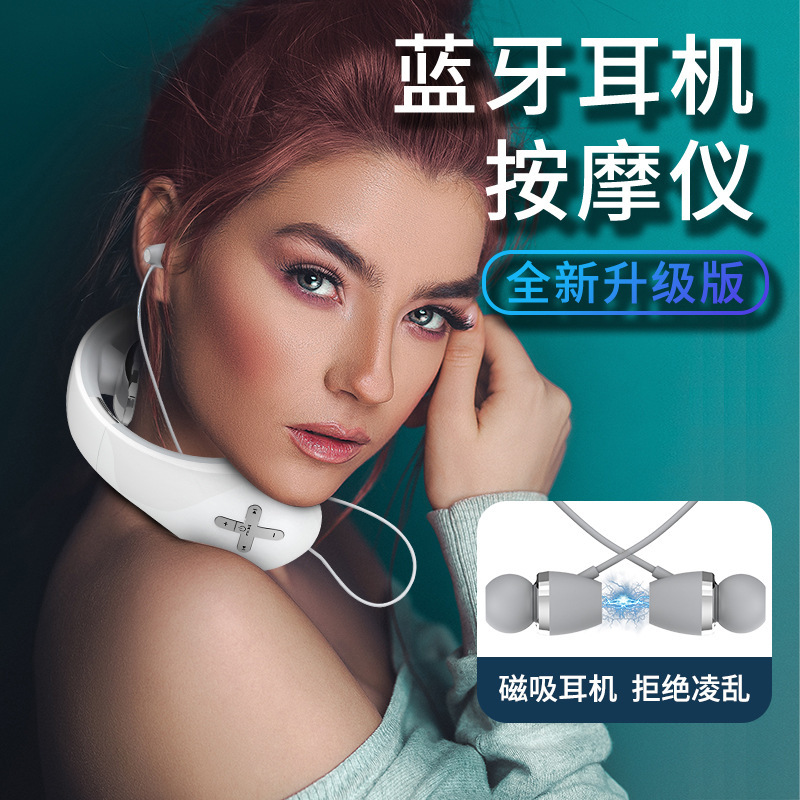 Một máy mát-xa một-một-một-lòng với máy mát xa cổ điện thoại màu xanh răng xanh