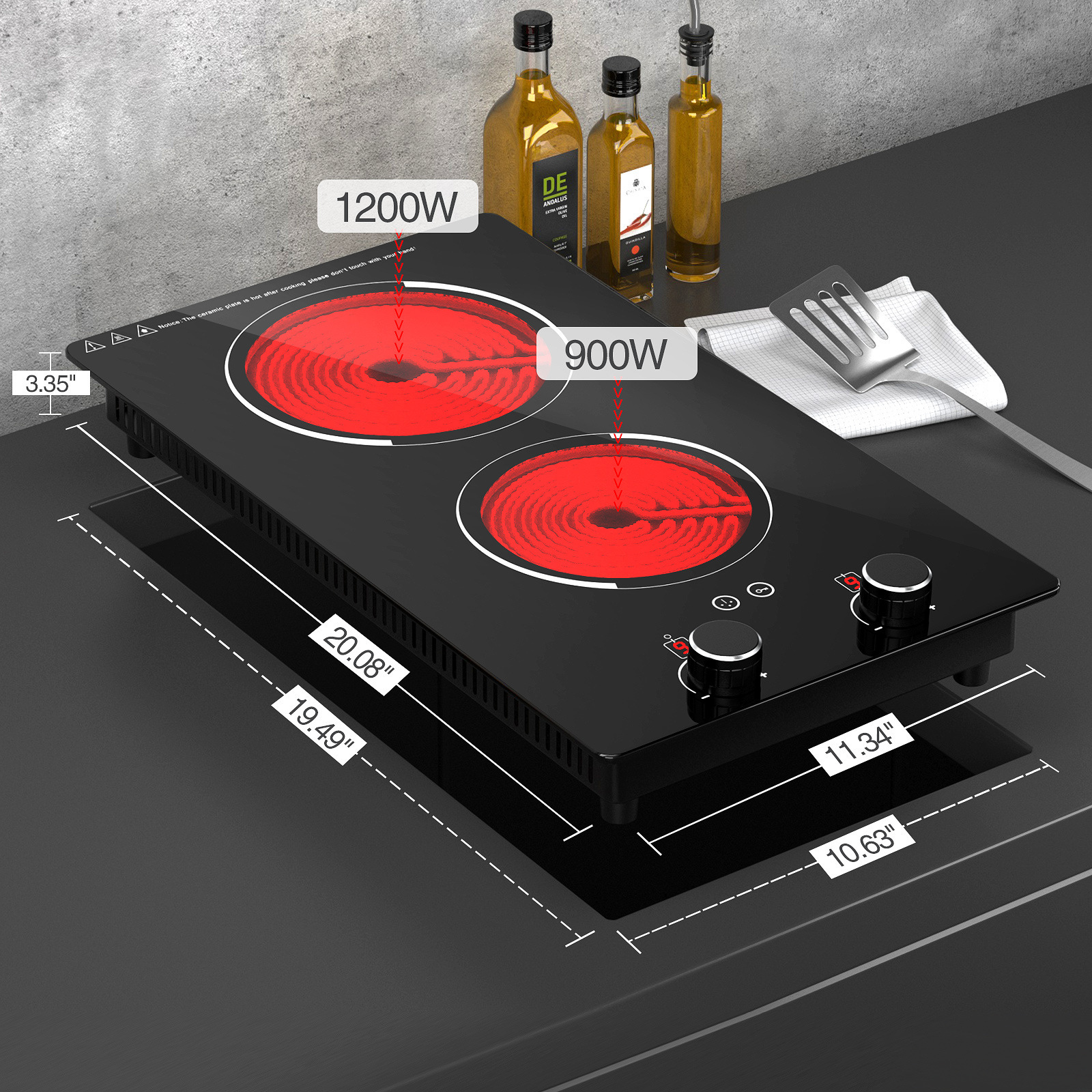 Whole commercial double-headed luminous cooker cooker, vertical electromagnetic furnace.