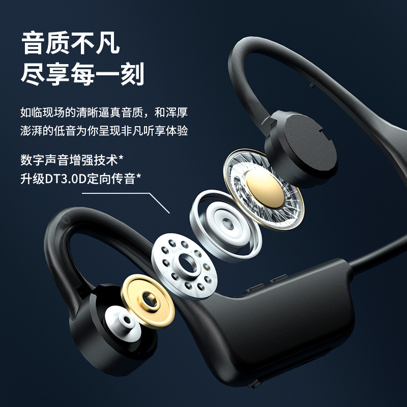 Tai nghe Bluetooth không dây, bộ chuyển xương mới, trò chơi ETC, chạy đường dài, không có cổ trong tai.