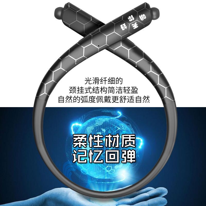 Tai nghe răng xanh kết nối với kích thước kết nối cổ.