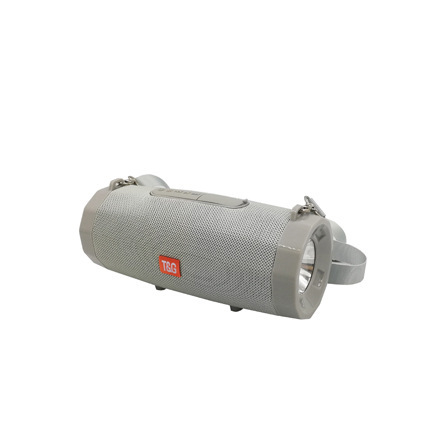Một loa phóng thanh tầm xa với khẩu đại bác âm thanh thấp bên ngoài cửa với một đèn pin nghệ thuật với một hộp gắn thiết bị điện răng xanh.