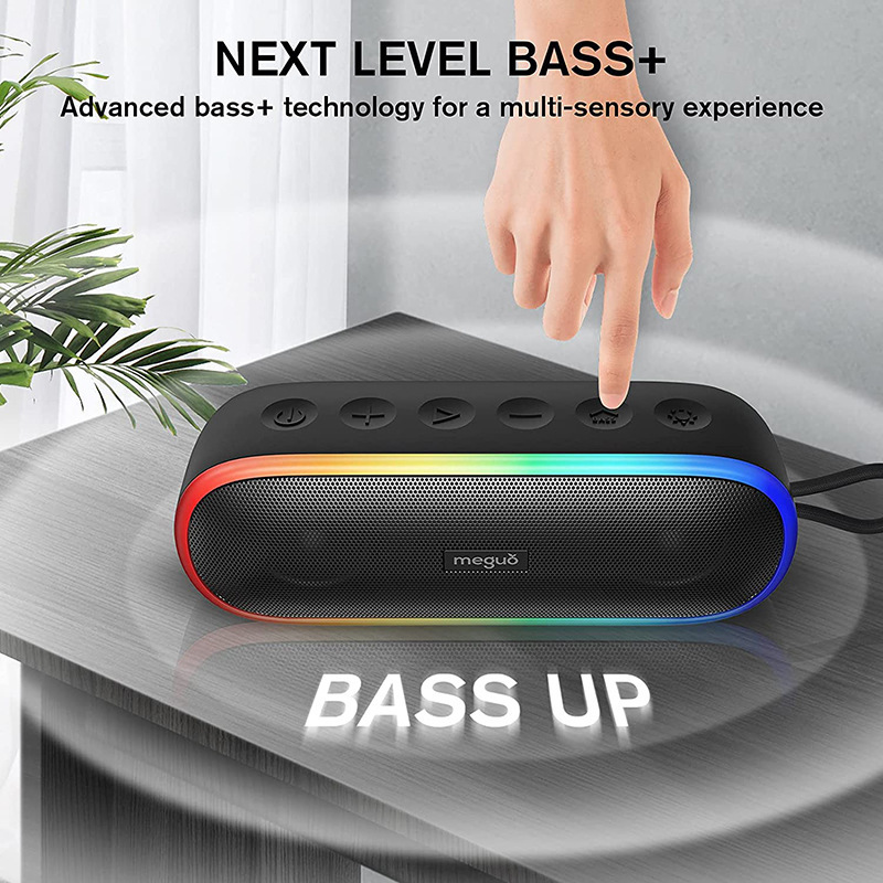 Tên hộp âm thanh kết hợp với Amazon, các nút cắm không thấm nước, âm lượng bên ngoài, cửa hàng môi trường.