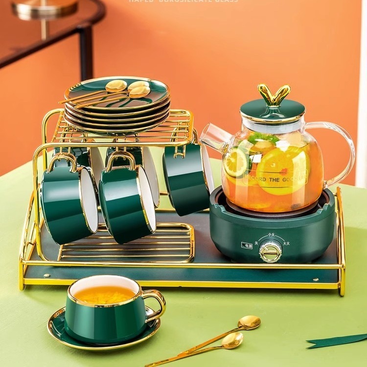 Nordic tea cooker, fruit tea, fruit and fruit teapot, tea set with hot and luxurious glass, tea and tea with electricity